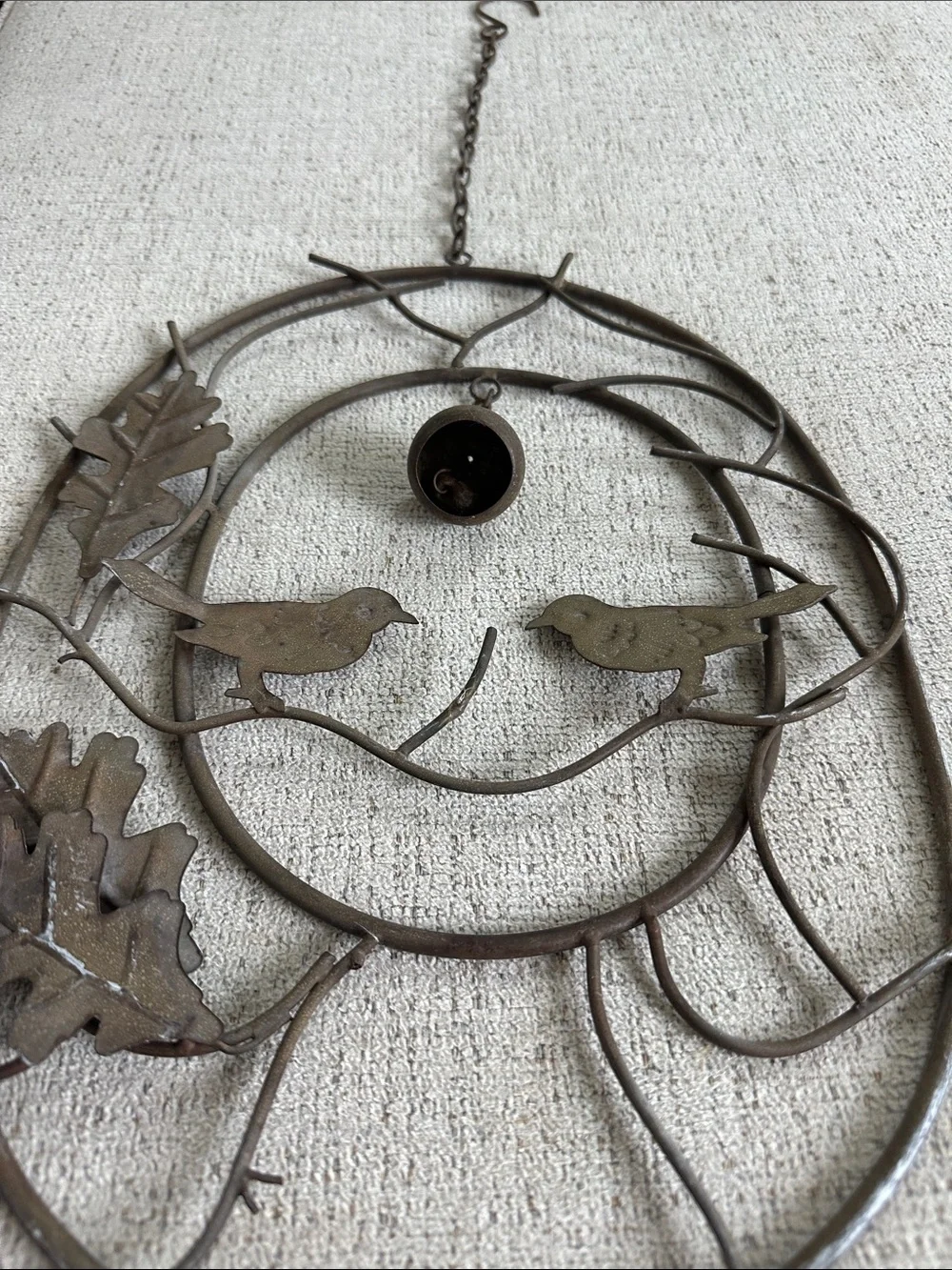 Vintage Farmhouse Rustic Metal Bird Wall Hanging Windchime